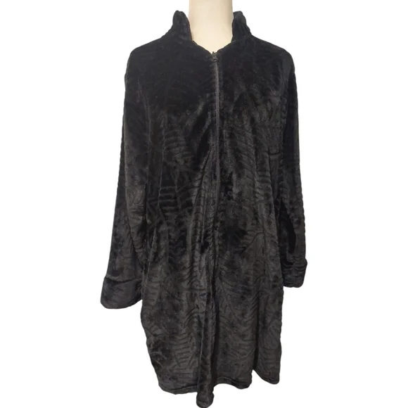 Just Love Black Zip-up Robe - Picture 1 of 6